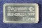 Preview: Historischer Degussa Silberbarren 1 oz, Feinsilber 999, Rückseite: VW Käfer 1952