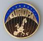 Preview: ECU Medaille "1999 - Europa" aus Kupfer/ Nickel vergoldet mit blauer Applikation