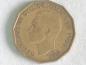 Preview: Three Pence "George VI" 1952 aus Nickel / Messing