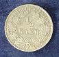 Preview: 1/2 Mark - Wilhelm II Typ 2 - kleiner Schild, 1909 J Deutschland, 900er Silbermünze