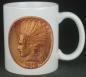 Preview: "Indian Head" Kaffeebecher delgrey, 11 fl oz. Keramik weiß - Mod. 2