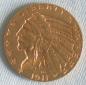 Preview: 5$ US "Indian Head" 1911 USA 900er Gold