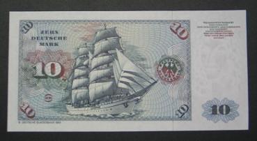 10 DM Banknote "Segelschiff Gorch Fock", Ausgabe vom 02.01.1980, Bankfrisch