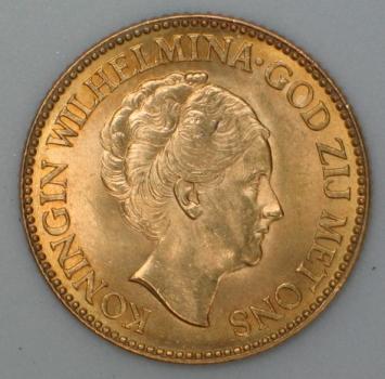 10 Gulden "Wilhelmina" 1932 Niederlande 900er Gold