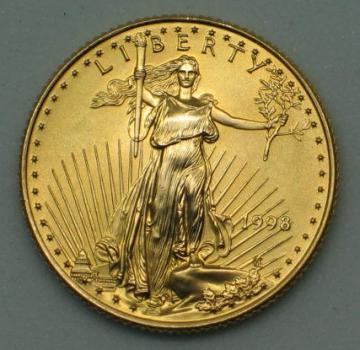 10$ US "American Eagle - Liberty Walking" 1998 USA 1/4 oz Gold