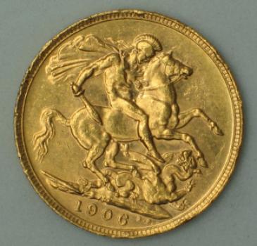 Sovereign "Edward VII" 1906, Großbritannien, 916,7 Gold, Perth