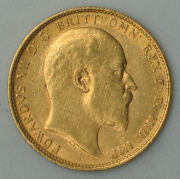 Sovereign "Edward VII" 1905, Großbritannien, 916,7 Gold, London