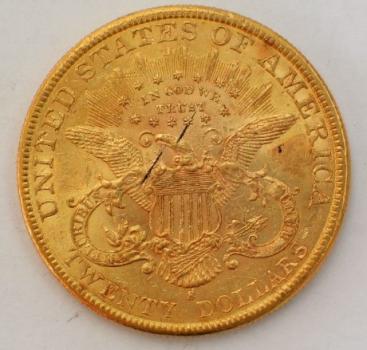 20$ US "Liberty Head" 1896" "Double Eagle" USA 900er Gold, San Francisco