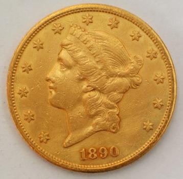 20$ US "Liberty Head" 1890" "Double Eagle" USA 900er Gold, San Francisco