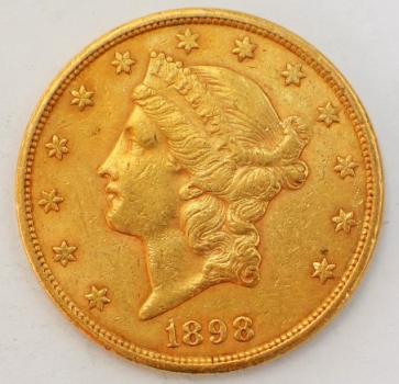 20$ US "Liberty Head" 1898" "Double Eagle" USA 900er Gold, San Francisco