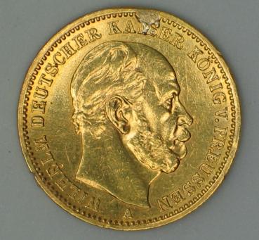 20 Mark "Wilhelm von Preussen", Reichsgold, Goldmark 1872, Deutsches Reich, 900er Gold,