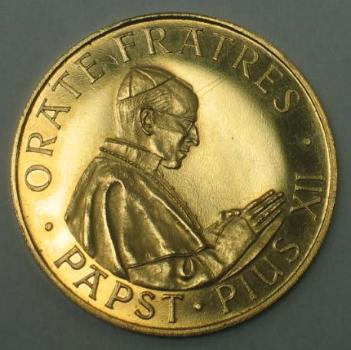Medaille "Papst Pius XII" aus 900er Gold