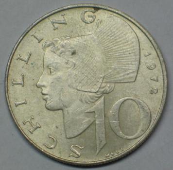 10 Schilling 1957-1973, Österreich - Silber 640