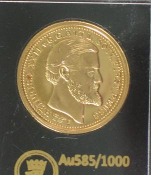 Goldmedaille 20 Mark "Heinrich XXII v.G.G.Alt.L.Souv. Fürst Reuss" aus 585er Gold in OVP