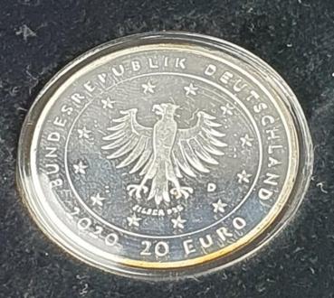 20 EUR Gedenkmünze "Der Wolf und die sieben Geißlein" aus 925er Sterlingsilber im Etui