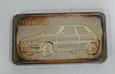 Preview: Historischer Silberbarren -Peugeot- 1 oz Feinsilber 999, Rückseitenmotiv: Peugeot 106