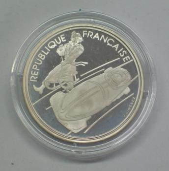 100 Francs 1990 XVI. Olympische Winterspiele, Albertville 1992 - Bob, Frankreich, Silber 900