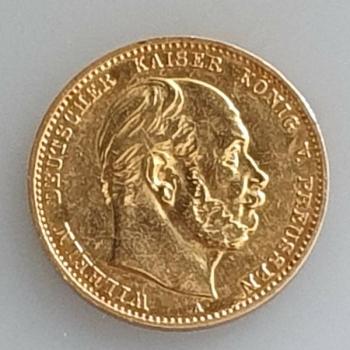 10 Mark "Wilhelm von Preussen", Reichsgold, Goldmark 1880, Deutsches Reich, 900er Gold, Berlin
