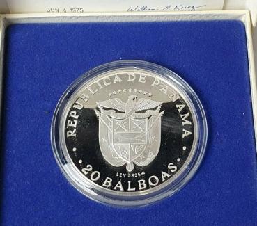 20 Balboas "Simon Bolivar aus 925er Silber in OVP