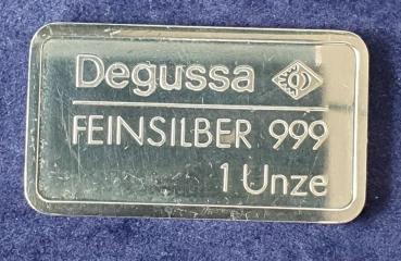 Preview: Historischer Degussa Silberbarren 1 oz, Feinsilber 999, Rückseite: Hindenburg D-LZ 129
