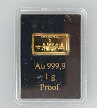 1 Gramm Goldbarren Gold Quadriga aus 999,9 Feingold in OVP