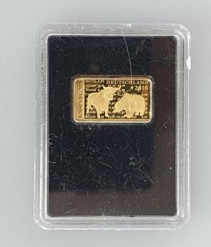 0,5 Gramm Goldbarren Bulls & Bears aus 999,9 Feingold in OVP