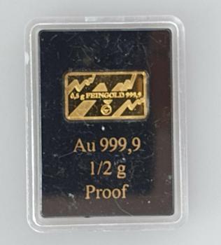 0,5 Gramm Goldbarren Bulls & Bears aus 999,9 Feingold in OVP