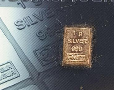 Preview: 1,0 Gramm Silberbarren im Blister, 999 Feinsilber