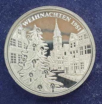 Silbermedaille -Weihnachtstaler 1981- 1000 Feinsilber, Gewicht: 15,0g