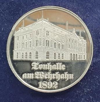 Silbermedaille -Tonhalle Düsseldorf 1892-1978- 1000 Feinsilber, Gewicht: 15,0g