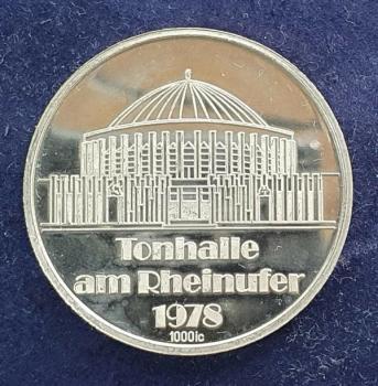 Silbermedaille -Tonhalle Düsseldorf 1892-1978- 1000 Feinsilber, Gewicht: 15,0g