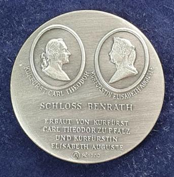 Preview: Silbermedaille Schloss Benrath Düsseldorf aus 1000 Feinsilber, Gewicht: 14,4g