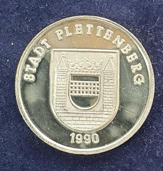 Silbermedaille Johanni Markt Stadt Plettenberg aus 1000 Feinsilber, Gewicht: 8,34g