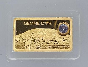 1500 Shillings in Barrenform 2020, Kilimandscharo mit Tansanit, Tansania, Gold 999,9