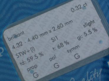 Preview: Diamant im Brillantschliff 0.32 ct/ SI1 mit HRD Report