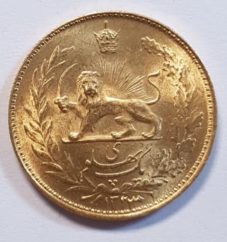 1 Azadi, Persien, Goldmünze 900er, "Pahlavi, Mohammadreza Shah Era" 1944