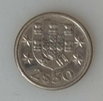 2.50 Escudos, Portugal, Kursmuenze aus dem Jahr 1963