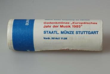 Originalrolle 40x 5 DM Gedenkmünze "Europäisches Jahr der Musik 1985"