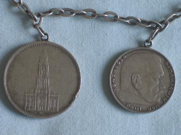 Armband aus 835er Silber mit 4 Silbermünzen 3x Deutsch 1x Griechisch