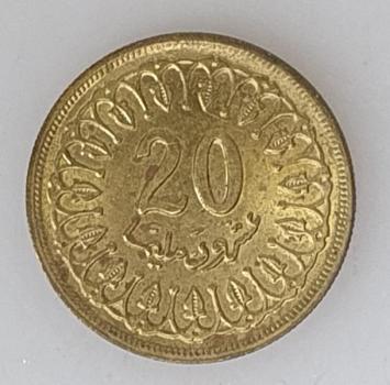 20 Milliemes aus Tunesien 1983