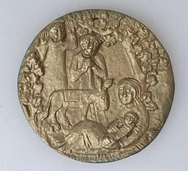 Medaille Weihnachten 1987 Katholische Militärseelsorge, Bronzeguss