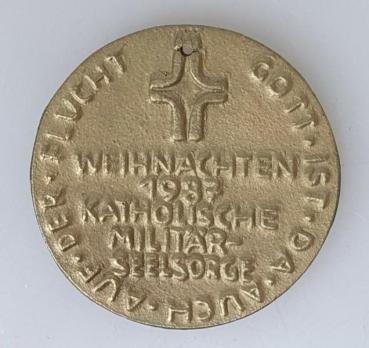 Medaille Weihnachten 1987 Katholische Militärseelsorge, Bronzeguss