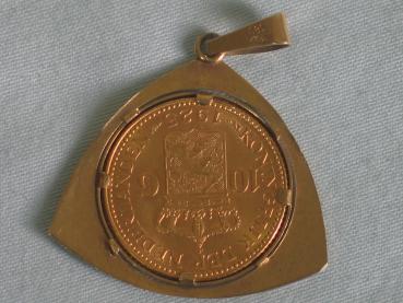 Münzanhänger "10 Gulden - Niederlande " 1925 aus 585er und 900er Gold