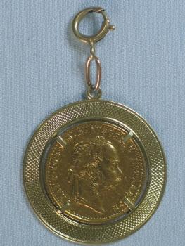 Münzanhänger "Franz-Joseph" "1 Dukat" Österreich, 585/986er Gold