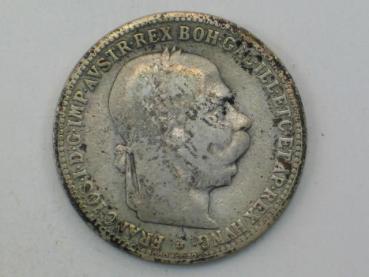 1 Krone 1893 (1 Korona) Österreich-Ungarn Kaiser Franz-Josef I, Silbermünze