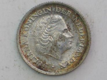 1/10 Gulden "Wilhelmina" 1937, Niederländische Antillen aus 640er Silber