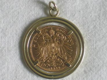 Münzanhänger "10 Kronen Österreich", 1912, 900er Gold