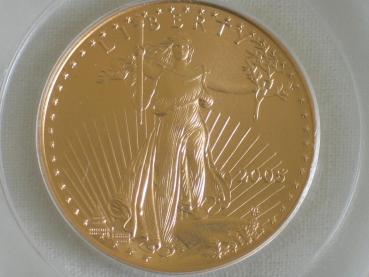 25 $ Dollar "Gold Eagle" First Strike, USA 2005, 1/2 oz Feingold, MS69, PCGS 89978