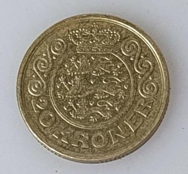 Preview: 20 Kroner, Dänemark, Kursmünze aus dem Jahr 1990