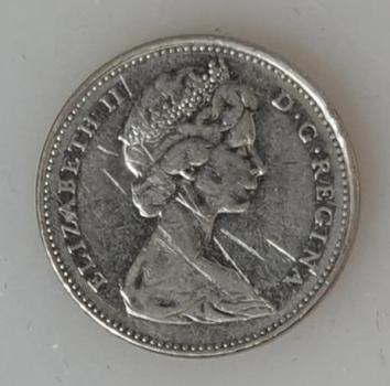 5 Cents, Kanada, Kursmünze aus dem Jahr 1974